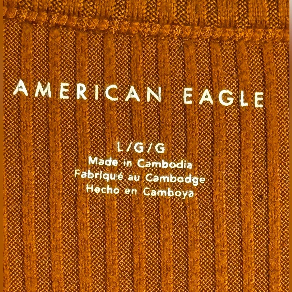 American Eagle Orange Ribbed Shirt Sz L - Picture 7 of 7
